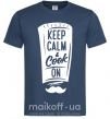 Чоловіча футболка Keep calm and cook on Темно-синій фото