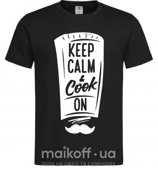 Чоловіча футболка Keep calm and cook on Чорний фото