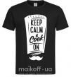Мужская футболка Keep calm and cook on Черный фото
