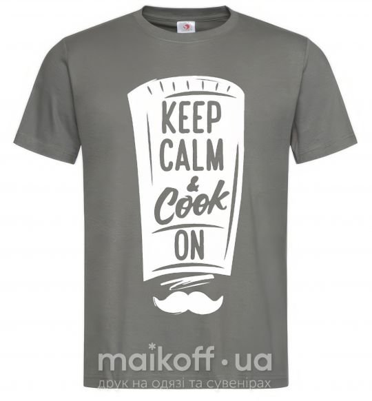 Чоловіча футболка Keep calm and cook on Графіт фото
