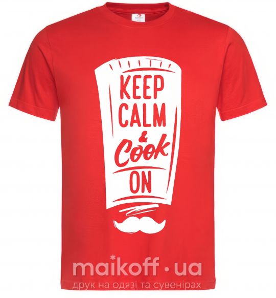 Мужская футболка Keep calm and cook on Красный фото