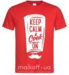Чоловіча футболка Keep calm and cook on Червоний фото