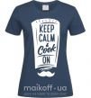 Жіноча футболка Keep calm and cook on Темно-синій фото