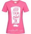 Женская футболка Keep calm and cook on Ярко-розовый фото