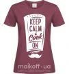 Жіноча футболка Keep calm and cook on Бордовий фото