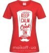 Жіноча футболка Keep calm and cook on Червоний фото