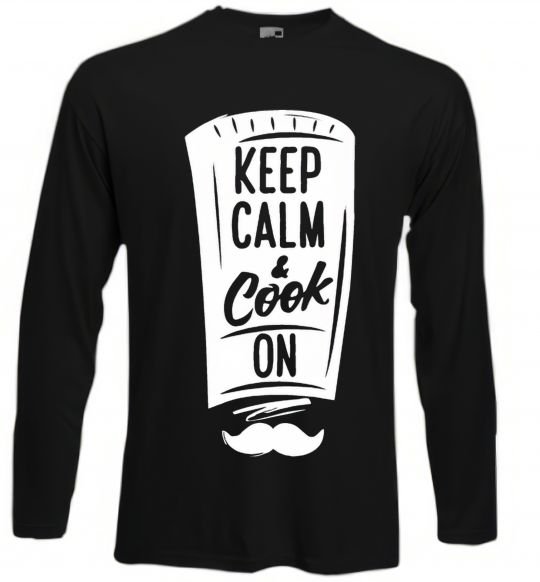 Реглан Keep calm and cook on Чорний фото