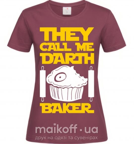 Жіноча футболка They call me Darth Baker Бордовий фото