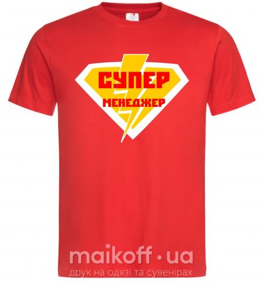 Чоловіча футболка Супер менеджер лого Червоний фото