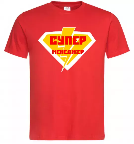 Чоловіча футболка Супер менеджер лого Червоний фото