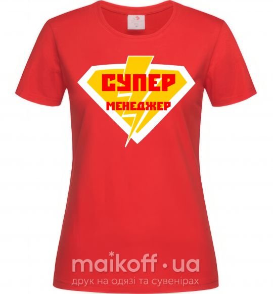 Женская футболка Супер менеджер лого Красный фото