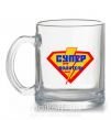 Чашка стеклянная Супер водитель логотип Прозрачный фото