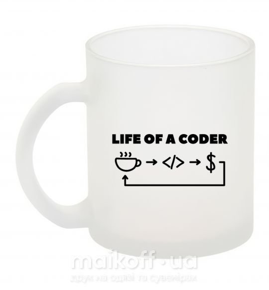 Чашка стеклянная Life of a coder Фроузен фото