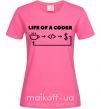 Женская футболка Life of a coder Ярко-розовый фото