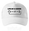 Кепка Life of a coder Белый фото