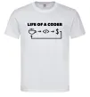 Мужская футболка Life of a coder Белый фото