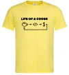 Мужская футболка Life of a coder Лимонный фото