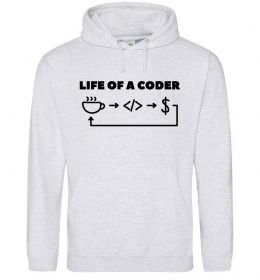 Женская толстовка (худи) Life of a coder