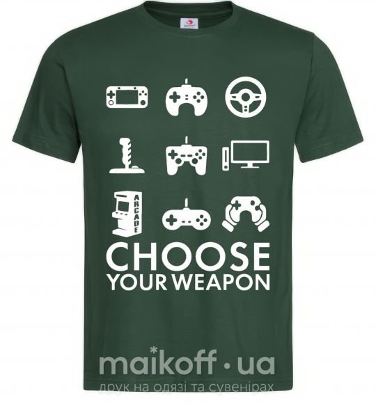 Мужская футболка Choose your weapon Темно-зеленый фото