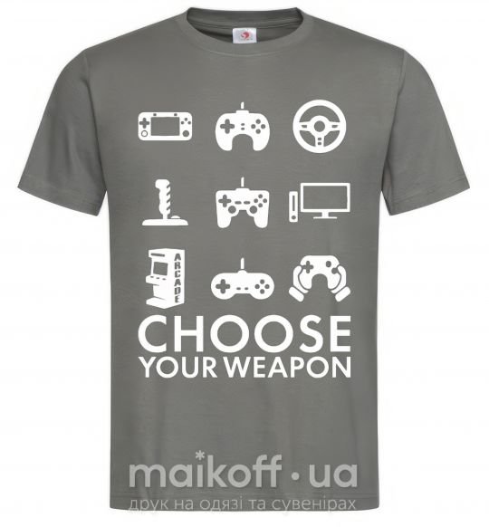 Чоловіча футболка Choose your weapon Графіт фото