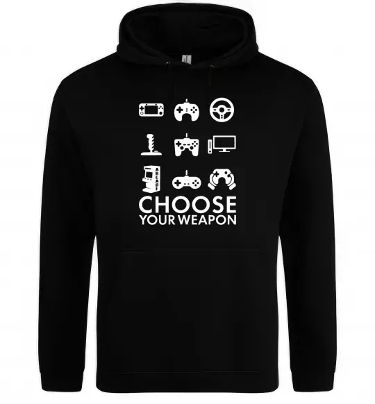 Мужская толстовка (худи) Choose your weapon Черный фото