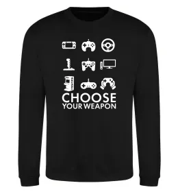 Свитшот Choose your weapon Черный фото