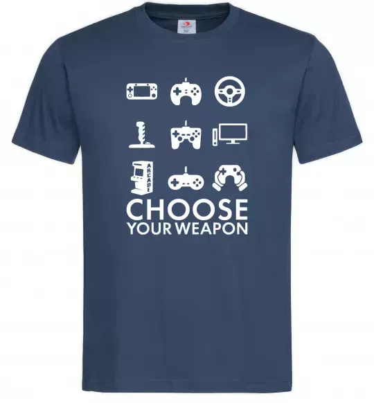 Мужская футболка Choose your weapon Темно-синий фото
