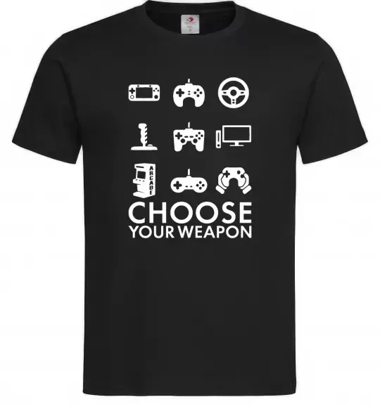 Мужская футболка Choose your weapon Черный фото