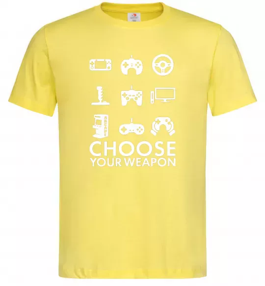 Мужская футболка Choose your weapon Лимонный фото