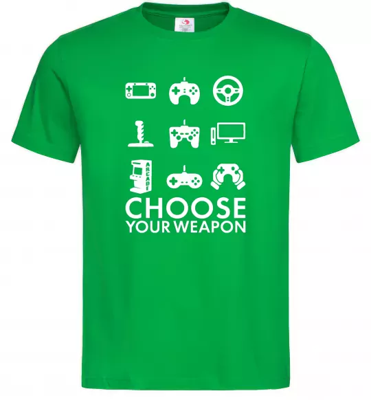 Мужская футболка Choose your weapon Зеленый фото