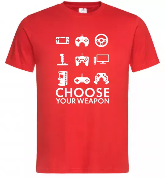 Мужская футболка Choose your weapon Красный фото