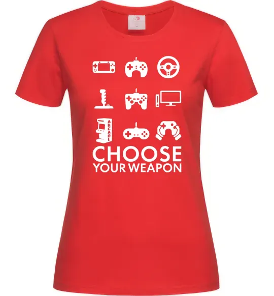 Жіноча футболка Choose your weapon Червоний фото
