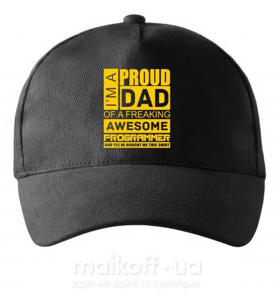 Кепка Proud father of an awesome programmer Черный фото