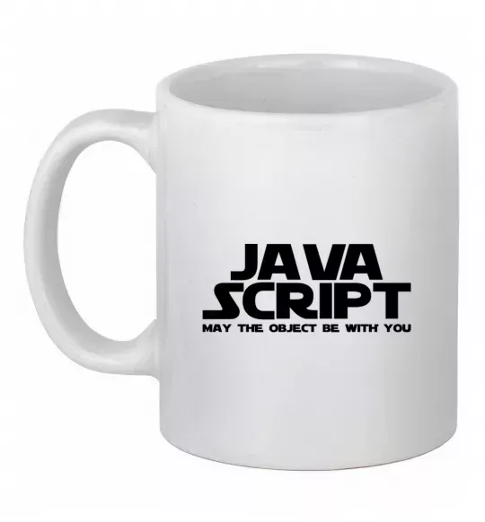 Чашка керамическая May the object be with you Белый фото