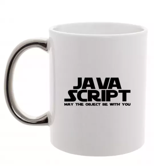 Чашка з кольоровою ручкою May the object be with you Срібло фото