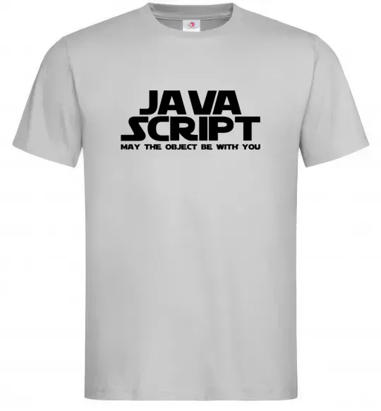 Мужская футболка May the object be with you Серый фото