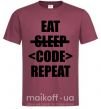 Мужская футболка Eat code repeat Бордовый фото