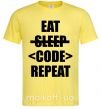 Чоловіча футболка Eat code repeat Лимонний фото