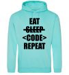 Жіноча толстовка (худі) Eat code repeat М'ятний фото