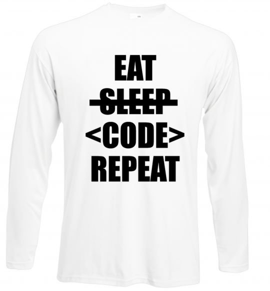 Реглан Eat code repeat Білий фото