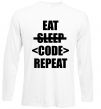 Лонгслів Eat code repeat Білий фото