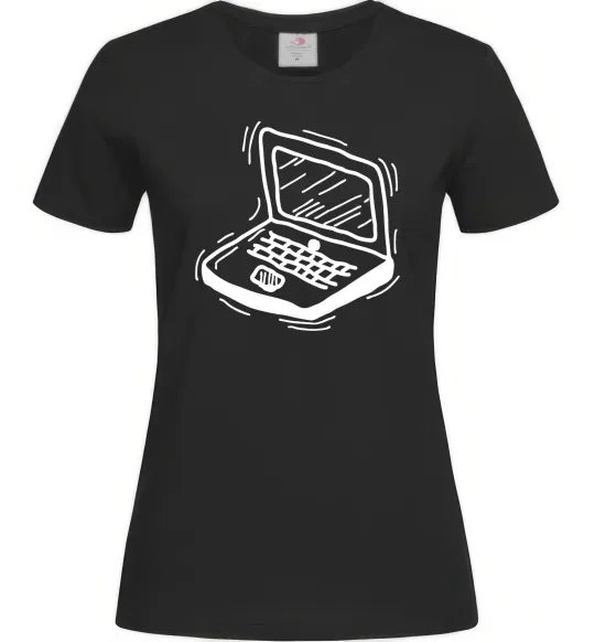 Жіноча футболка Ноут Чорний фото