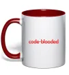 Чашка з кольоровою ручкою Code blooded Червоний Чашка з кольоровою ручкою Code blooded Червоний фото