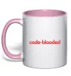 Чашка з кольоровою ручкою Code blooded Ніжно рожевий Чашка з кольоровою ручкою Code blooded Ніжно рожевий фото
