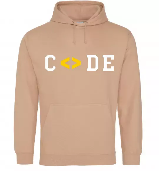 Мужская толстовка (худи) Code word Песочный фото