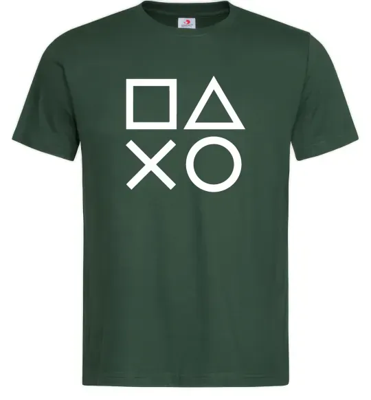 Мужская футболка Play station Темно-зеленый фото