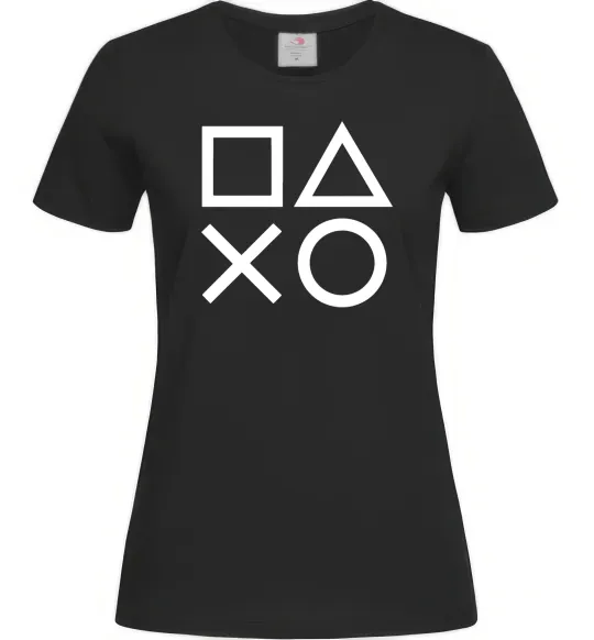 Жіноча футболка Play station Чорний фото