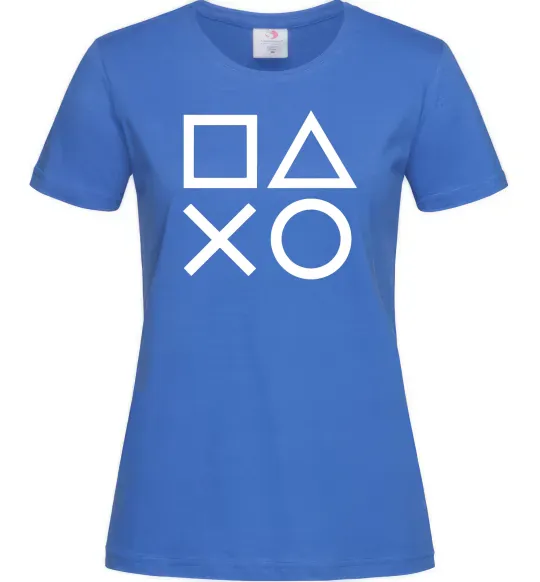 Жіноча футболка Play station Яскраво-синій фото