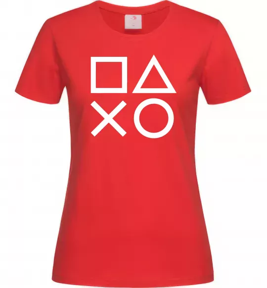 Жіноча футболка Play station Червоний фото