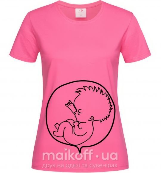 Женская футболка Rock baby Ярко-розовый фото